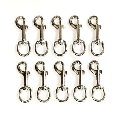 20mm Trigger Clip Hooks Round Ended Nickel Plated Metal Webbing Dog Leads x1 - x100