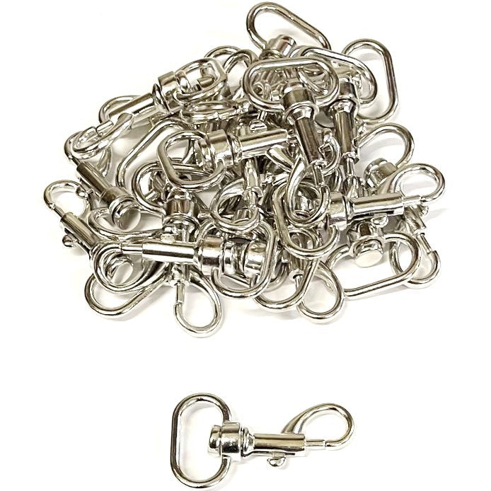 25mm Light Swivel Trigger Clips Hooks Nickel Plated Dog Leads Webbing Bags x1 - x50