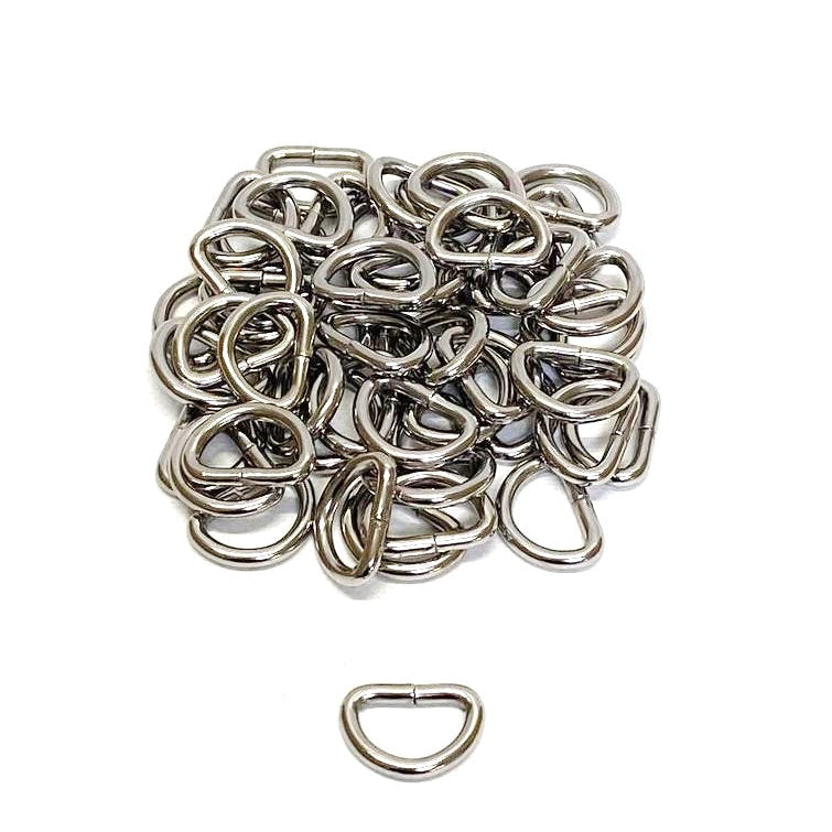 20mm Welded D-Rings 4mm Thick Nickel Plated For Bags Straps Dog Leads Crafts