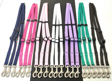 Load image into Gallery viewer, Adjustable 3 way triple dog lead coupler splitter in 13mm webbing in various colours