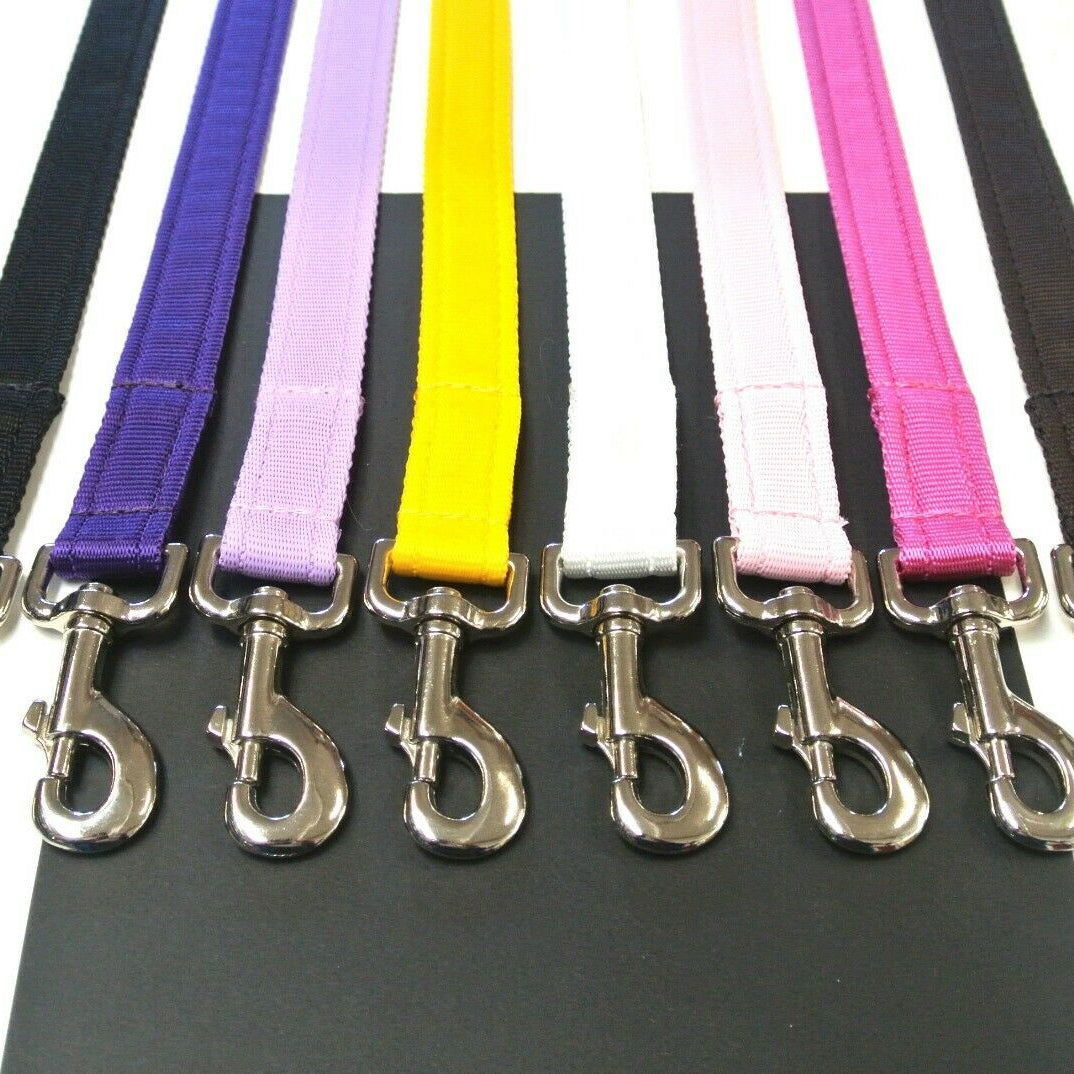 76" Short Dog Walking Lead Leash 20mm 25mm Wide Cushion Webbing In 18 Colours