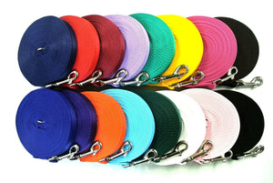5ft-50ft Dog Training Lead In Various Colours