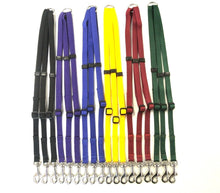 Load image into Gallery viewer, Adjustable 3 way triple dog lead coupler splitter in 13mm webbing in various colours