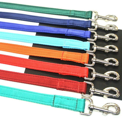 45" Short Dog Walking Lead Leash 20mm 25mm Wide Cushion Webbing In 18 Colours