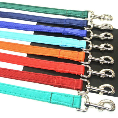 76" Short Dog Walking Lead Leash 20mm 25mm Wide Cushion Webbing In 18 Colours