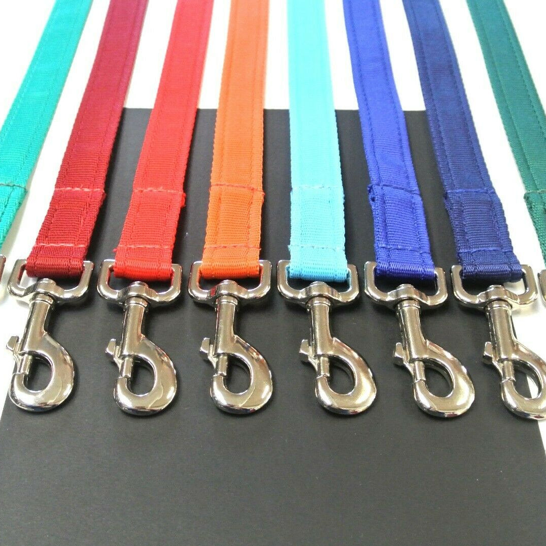 45" Short Dog Walking Lead Leash 20mm 25mm Wide Cushion Webbing In 18 Colours