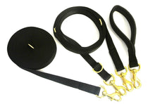 Load image into Gallery viewer, Dog Lead Set 50ft Training Lead 11ft Police Style Lead And 13&quot; Padded Handle 
