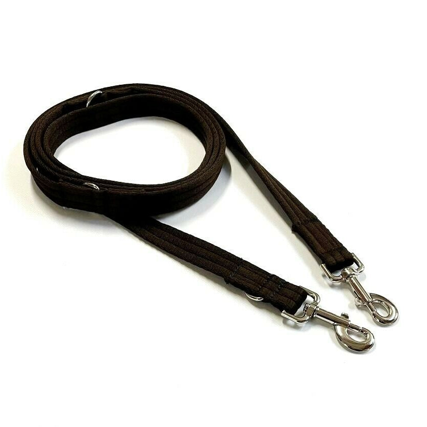 Police Style Dog Training Lead Double Ended Multi Functional Dual Walking Leash 25mm Air Webbing 5ft - 15ft