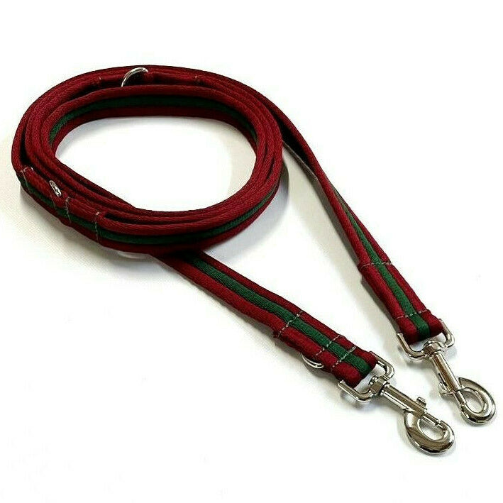 Police Style Dog Training Lead Double Ended Multi Functional Dual Walking Leash 25mm Air Webbing 5ft - 15ft