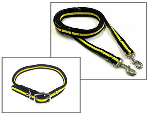 Dog Collar And Police Style Dog Lead Set 25mm Air Webbing Medium Collar In Various Lengths And Matching Colours