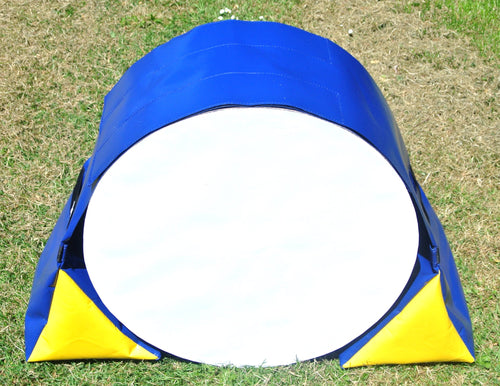 Dog Agility Tunnel Sandbags Adjustable In Blue And Yellow