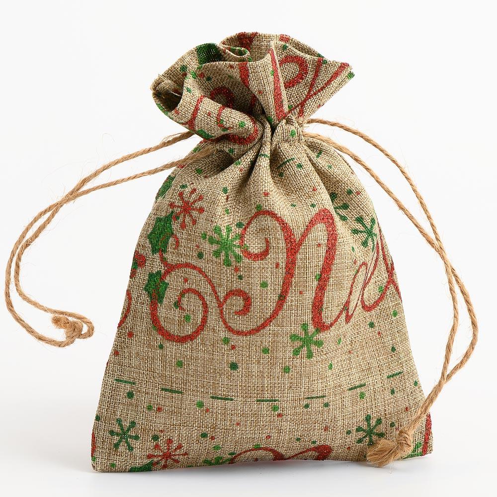 Hessian Drawstring Gift Bags Fabric Linen Christmas Pouch Bags x1 x2 x5 x10 UK Seller