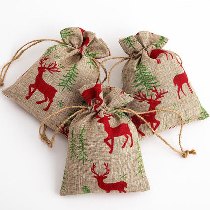 Hessian Drawstring Gift Bags Fabric Linen Christmas Pouch Bags x1 x2 x5 x10 UK Seller