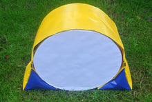 Load image into Gallery viewer, Dog agility tunnel sandbags in yellow and blue 