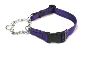 Half Check Chain Dog Collars Adjustable In Purple