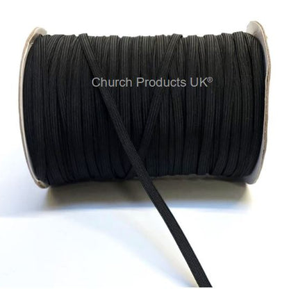 Flat Corded Elastic In Black For Sewing and Crafts In Various Widths and Lengths