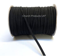 Load image into Gallery viewer, Flat Corded Elastic In Black For Sewing and Crafts In Various Widths and Lengths