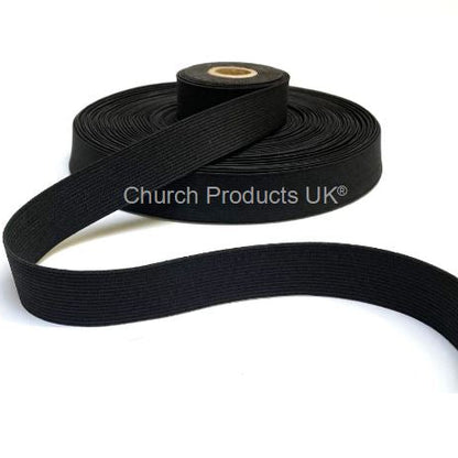 Flat Corded Elastic In Black For Sewing and Crafts In Various Widths and Lengths