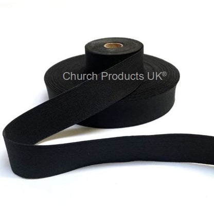 Flat Corded Elastic In Black For Sewing and Crafts In Various Widths and Lengths