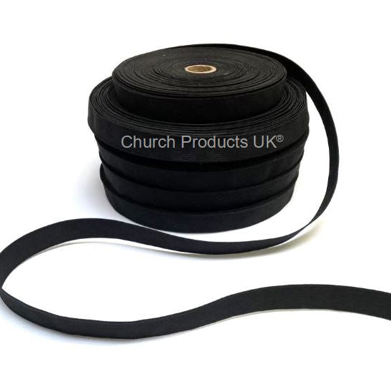 Flat Corded Elastic In Black For Sewing and Crafts In Various Widths and Lengths