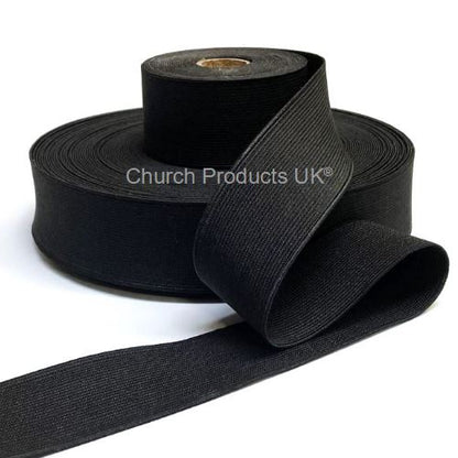 Flat Corded Elastic In Black For Sewing and Crafts In Various Widths and Lengths