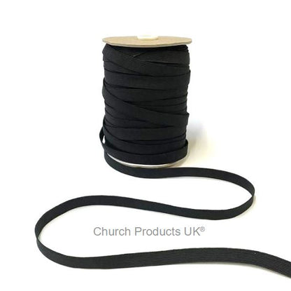 Flat Corded Elastic In Black For Sewing and Crafts In Various Widths and Lengths
