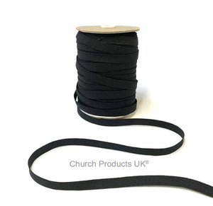 Flat Corded Elastic In Black For Sewing and Crafts In Various Widths and Lengths
