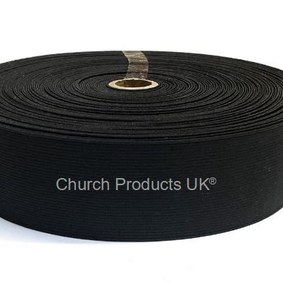 Flat Corded Elastic In Black For Sewing and Crafts In Various Widths and Lengths