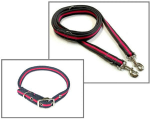 Dog Collar And Police Style Dog Lead Set 25mm Air Webbing Small Collar In Various Lengths And Matching Colours