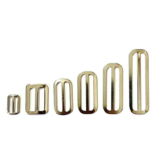 Metal 3 Bar Slides Nickel Plated 13mm 20mm 25mm 32mm 40mm 50mm x 10 x 50 For Bags Straps Webbing