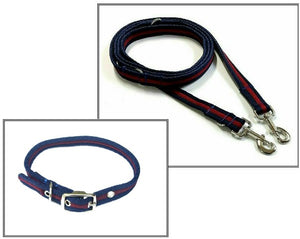 Dog Collar And Police Style Dog Lead Set 25mm Air Webbing Medium Collar In Various Lengths And Matching Colours