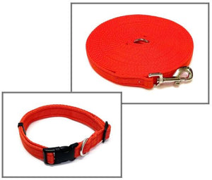 Dog Collar And Lead Set 25mm Cushion Webbing Small Collar In Various Lengths And Matching Colours
