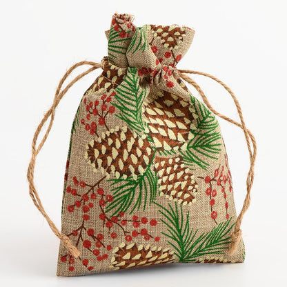 Hessian Drawstring Gift Bags Fabric Linen Christmas Pouch Bags x1 x2 x5 x10 UK Seller