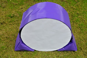 Dog agility tunnel sandbags in purple 