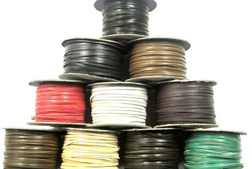 3mm Flat Genuine Leather Thonging Strip Laces Cord Various Colours And Lengths