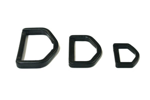 Black Plastic D-Rings For Webbing Straps Crafts 25mm 40mm 50mm