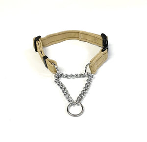 Half Check Chain Dog Collars Small Large 20mm Adjustable With Chrome Plated Chain In Various Colours