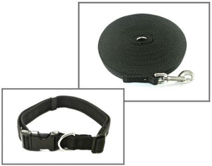 Dog Collar And Lead Set 25mm Cushion Webbing Large Collar In Various Lengths And Matching Colours