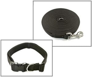 Dog Collar And Lead Set 25mm Cushion Webbing Medium Collar In Various Lengths And Matching Colours