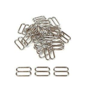 Metal 3 Bar Slides Nickel Plated 16mm - 50mm Tri Glide Adjusters Strong & Durable For Bags Straps Webbing Collars Leads