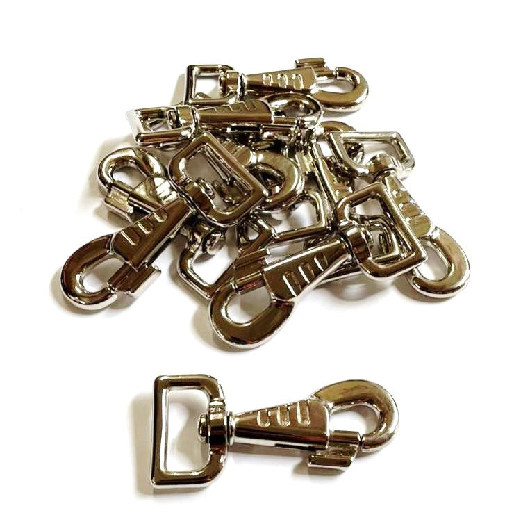 25mm Fluted Heavy Duty Trigger Clips Hooks Nickel Plated For Dog Leads Webbing Bags Straps