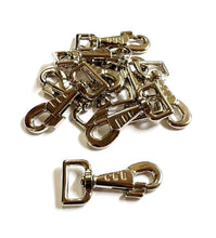Load image into Gallery viewer, 25mm Fluted Heavy Duty Trigger Clips Hooks Nickel Plated For Dog Leads Webbing Bags Straps