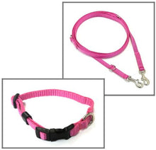 Load image into Gallery viewer, Dog Collar And Police Style Dog Lead Set 13mm Webbing Small Collar In Various Lengths And Matching Colours