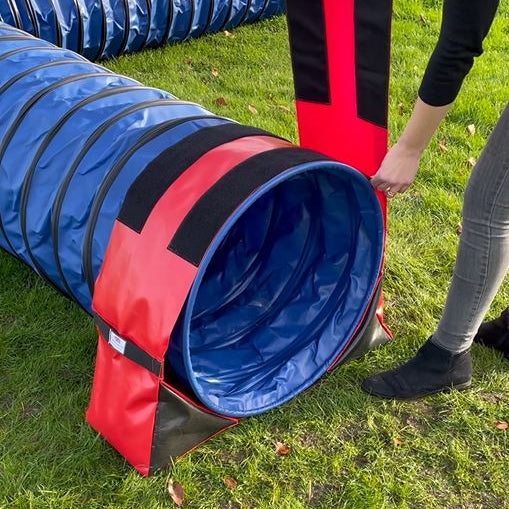 Dog Agility Tunnel Sandbag Adjustable 60cm - 80cm Diameter Tunnels Indoor Outdoor UV PVC Various Colours 300mm Material Width Connects Underneath
