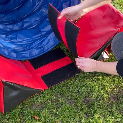 Dog Agility Tunnel Sandbag Adjustable 60cm - 80cm Diameter Tunnels Indoor Outdoor UV PVC Various Colours 300mm Material Width Connects Underneath