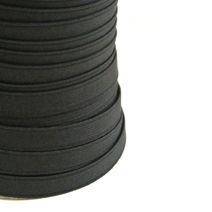Flat Corded Elastic In Black For Sewing and Crafts In Various Widths and Lengths