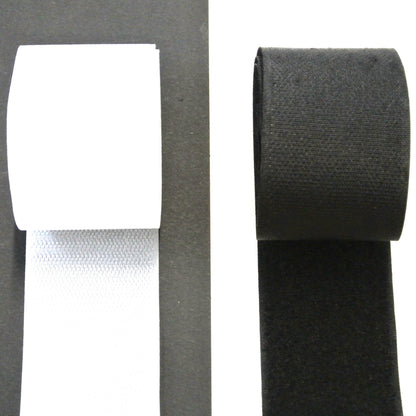 Self Adhesive Stick On Hook And Loop Tape White Black 25 Metre Rolls In 20mm 25mm 38mm 50mm