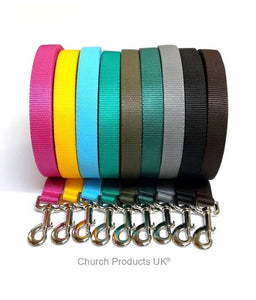 5ft - 30ft Long Dog Training Leads Obedience Recall Walking Leash Puppy In 20mm Webbing 18 Colours