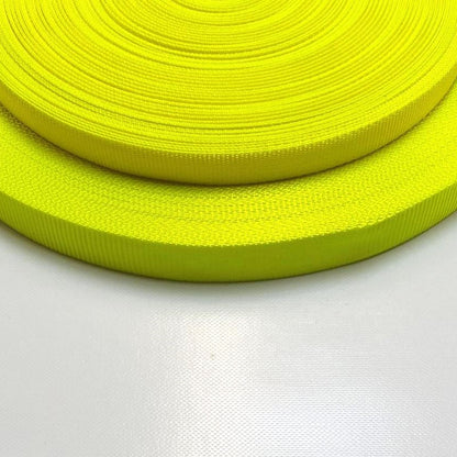 25mm 20mm Polyester Webbing Fluorescent Yellow For Bags Straps And Leads