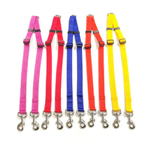 Load image into Gallery viewer, 25mm Adjustable 2 Way Coupler Splitter Dog Leads Leash Strong Durable Webbing In 19 Various Colours